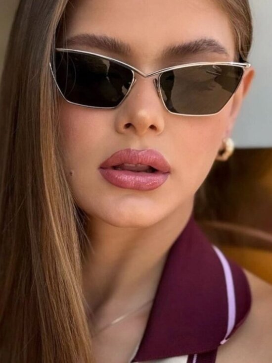 NEW SAINT LAURENT CAT EYE SL637 003 SUNGLASSES SAINT LAURENT SL 637 003 GOLD main image 5